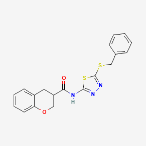 molecular formula C19H17N3O2S2 B2815969 N-[5-(苄基硫基)-1,3,4-噻二唑-2-基]-3,4-二氢-2H-香豆素-3-甲酰胺 CAS No. 919033-79-7