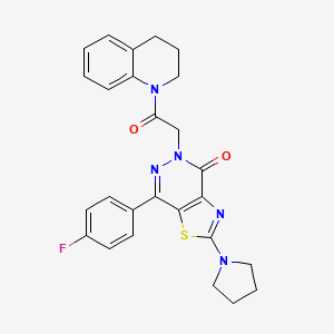 5-(2-(3,4-dihydroquinolin-1(2H)-yl)-2-oxoethyl)-7-(4-fluorophenyl)-2-(pyrrolidin-1-yl)thiazolo[4,5-d]pyridazin-4(5H)-one