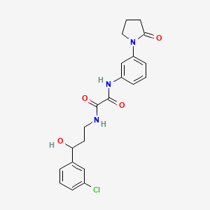 molecular formula C21H22ClN3O4 B2815975 N1-(3-(3-chlorophenyl)-3-hydroxypropyl)-N2-(3-(2-oxopyrrolidin-1-yl)phenyl)oxalamide CAS No. 2034467-19-9