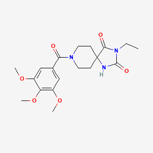molecular formula C19H25N3O6 B2815976 3-乙基-8-(3,4,5-三甲氧基苯甲酰)-1,3,8-三氮杂螺[4.5]癸烷-2,4-二酮 CAS No. 1021073-52-8