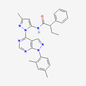 N-(1-(1-(2,4-dimethylphenyl)-1H-pyrazolo[3,4-d]pyrimidin-4-yl)-3-methyl-1H-pyrazol-5-yl)-2-phenylbutanamide