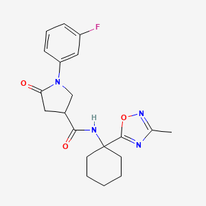1-(3-fluorophenyl)-N-[1-(3-methyl-1,2,4-oxadiazol-5-yl)cyclohexyl]-5-oxopyrrolidine-3-carboxamide