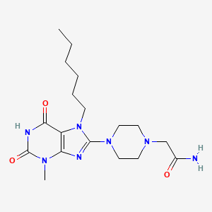 molecular formula C18H29N7O3 B2815989 2-{[4-(异丙基苯基)氨基]环丁基-1-醇 CAS No. 898408-67-8