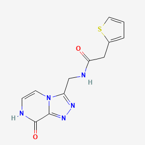 molecular formula C12H11N5O2S B2815990 N-((8-hydroxy-[1,2,4]triazolo[4,3-a]pyrazin-3-yl)methyl)-2-(thiophen-2-yl)acetamide CAS No. 2034596-37-5