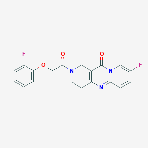 molecular formula C19H15F2N3O3 B2815991 8-fluoro-2-(2-(2-fluorophenoxy)acetyl)-3,4-dihydro-1H-dipyrido[1,2-a:4',3'-d]pyrimidin-11(2H)-one CAS No. 2034267-82-6