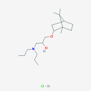 molecular formula C19H38ClNO2 B2815992 1-(dipropylamino)-3-(((1S,4R)-1,7,7-trimethylbicyclo[2.2.1]heptan-2-yl)oxy)propan-2-ol hydrochloride CAS No. 1217752-84-5