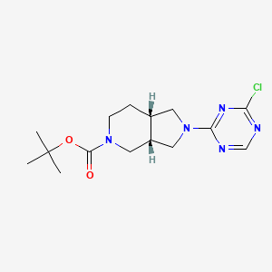 Tert-butyl (3aR,7aS)-2-(4-chloro-1,3,5-triazin-2-yl)-3,3a,4,6,7,7a-hexahydro-1H-pyrrolo[3,4-c]pyridine-5-carboxylate