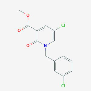 molecular formula C14H11Cl2NO3 B2815995 甲基-5-氯-1-(3-氯苄基)-2-氧代-1,2-二氢-3-吡啶甲酸酯 CAS No. 338977-37-0