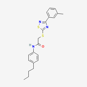 molecular formula C21H23N3OS2 B2816001 N-(4-butylphenyl)-2-((3-(m-tolyl)-1,2,4-thiadiazol-5-yl)thio)acetamide CAS No. 864917-82-8