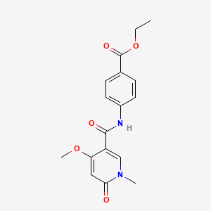 molecular formula C17H18N2O5 B2816002 Ethyl 4-(4-methoxy-1-methyl-6-oxo-1,6-dihydropyridine-3-carboxamido)benzoate CAS No. 2034551-52-3