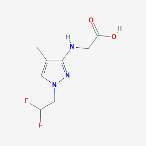 molecular formula C8H11F2N3O2 B2816005 2-[[1-(2,2-Difluoroethyl)-4-methylpyrazol-3-yl]amino]acetic acid CAS No. 2247206-37-5