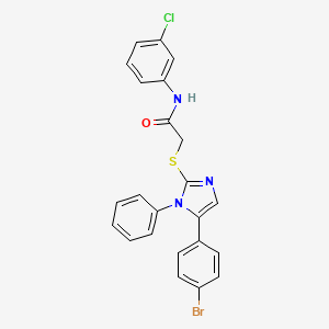 2-((5-(4-bromophenyl)-1-phenyl-1H-imidazol-2-yl)thio)-N-(3-chlorophenyl)acetamide