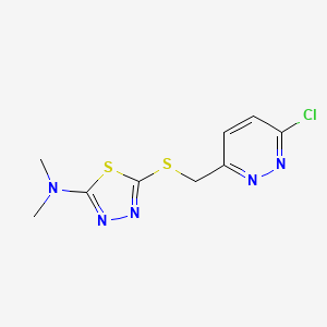 molecular formula C9H10ClN5S2 B2816013 5-{[(6-chloropyridazin-3-yl)methyl]sulfanyl}-N,N-dimethyl-1,3,4-thiadiazol-2-amine CAS No. 1915303-20-6