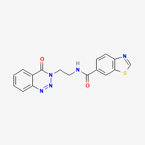 molecular formula C17H13N5O2S B2816018 N-(2-(4-氧代苯并[d][1,2,3]三唑-3(4H)-基)乙基)苯并[d]噻唑-6-羧酰胺 CAS No. 2034273-98-6