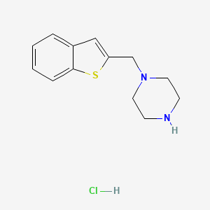 molecular formula C13H17ClN2S B2816026 1-(1-苯并噻吩-2-基甲基)哌嗪；盐酸盐 CAS No. 2033705-11-0
