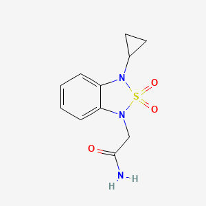 molecular formula C11H13N3O3S B2816036 2-(3-环丙基-2,2-二氧代-1,3-二氢-2lambda6,1,3-苯并噻二唑-1-基)乙酰胺 CAS No. 2097909-63-0