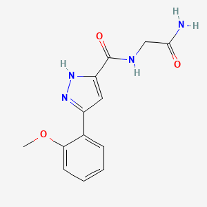 molecular formula C13H14N4O3 B2816058 N-(2-氨基-2-氧代乙基)-5-(2-甲氧基苯基)-1H-吡唑-3-甲酰胺 CAS No. 1240312-01-9