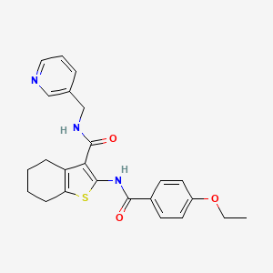 molecular formula C24H25N3O3S B2816059 2-(4-ethoxybenzamido)-N-(pyridin-3-ylmethyl)-4,5,6,7-tetrahydrobenzo[b]thiophene-3-carboxamide CAS No. 617680-78-1