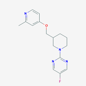 molecular formula C16H19FN4O B2816060 5-Fluoro-2-[3-[(2-methylpyridin-4-yl)oxymethyl]piperidin-1-yl]pyrimidine CAS No. 2379949-51-4