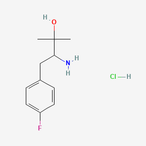molecular formula C11H17ClFNO B2816061 3-Amino-4-(4-fluorophenyl)-2-methylbutan-2-ol hydrochloride CAS No. 2228896-45-3