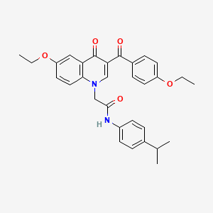 molecular formula C31H32N2O5 B2816066 2-(6-ethoxy-3-(4-ethoxybenzoyl)-4-oxoquinolin-1(4H)-yl)-N-(4-isopropylphenyl)acetamide CAS No. 895648-91-6