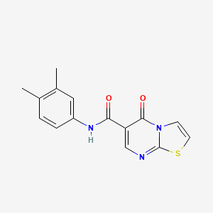 molecular formula C15H13N3O2S B2816070 N-(3,4-二甲基苯基)-5-氧代-5H-噻唑并[3,2-a]嘧啶-6-甲酰胺 CAS No. 851944-34-8