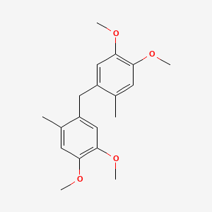 molecular formula C19H24O4 B2816072 1-[(4,5-Dimethoxy-2-methylphenyl)methyl]-4,5-dimethoxy-2-methylbenzene CAS No. 1164-05-2