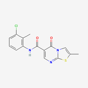 molecular formula C15H12ClN3O2S B2816076 N-(3-chloro-2-methylphenyl)-2-methyl-5-oxo-5H-thiazolo[3,2-a]pyrimidine-6-carboxamide CAS No. 896340-96-8