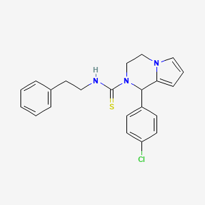 molecular formula C22H22ClN3S B2816077 1-(4-氯苯基)-N-苯乙基-3,4-二氢吡咯并[1,2-a]嘧啶-2(1H)-甲硫酰胺 CAS No. 393823-78-4