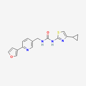 molecular formula C17H16N4O2S B2816083 1-(4-环丙基噻唑-2-基)-3-((6-(呋喃-3-基)吡啶-3-基)甲基)脲 CAS No. 2034231-93-9