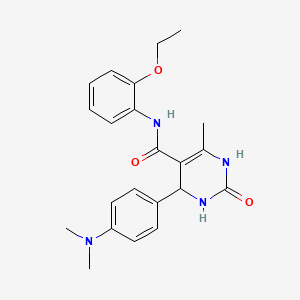 molecular formula C22H26N4O3 B2816085 4-[4-(二甲基氨基)苯基]-N-(2-乙氧基苯基)-6-甲基-2-氧代-1,2,3,4-四氢嘧啶-5-甲酰胺 CAS No. 369393-10-2