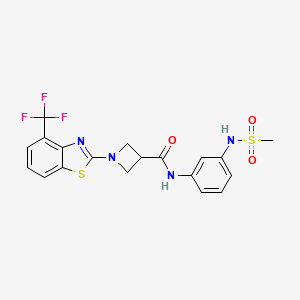 molecular formula C19H17F3N4O3S2 B2816086 N-(3-(methylsulfonamido)phenyl)-1-(4-(trifluoromethyl)benzo[d]thiazol-2-yl)azetidine-3-carboxamide CAS No. 1396846-23-3