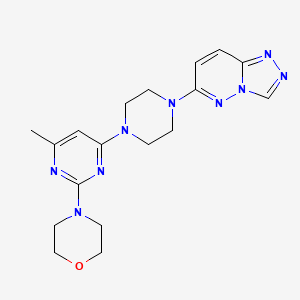 molecular formula C18H23N9O B2816093 4-[4-Methyl-6-(4-{[1,2,4]triazolo[4,3-b]pyridazin-6-yl}piperazin-1-yl)pyrimidin-2-yl]morpholine CAS No. 2415489-99-3
