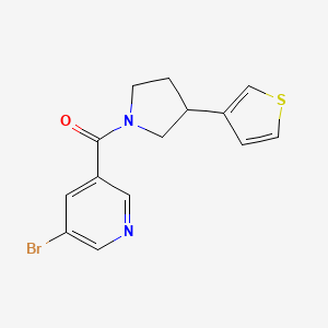 3-Bromo-5-[3-(thiophen-3-yl)pyrrolidine-1-carbonyl]pyridine