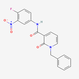 molecular formula C19H14FN3O4 B2816096 1-苄基-N-(4-氟-3-硝基苯基)-2-氧代-1,2-二氢吡啶-3-甲酰胺 CAS No. 946301-18-4