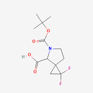 molecular formula C12H17F2NO4 B2816105 5-(tert-Butoxycarbonyl)-1,1-difluoro-5-azaspiro[2.4]heptane-4-carboxylic acid CAS No. 2225144-91-0