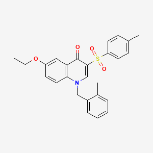molecular formula C26H25NO4S B2816107 6-乙氧基-1-(2-甲基苯基甲基)-3-对甲苯基喹啉-4(1H)-酮 CAS No. 902484-54-2