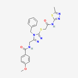 N-((4-benzyl-5-((2-((5-methyl-1,3,4-thiadiazol-2-yl)amino)-2-oxoethyl)thio)-4H-1,2,4-triazol-3-yl)methyl)-4-methoxybenzamide