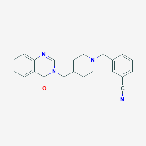 molecular formula C22H22N4O B2816117 3-[[4-[(4-Oxoquinazolin-3-yl)methyl]piperidin-1-yl]methyl]benzonitrile CAS No. 2380178-55-0