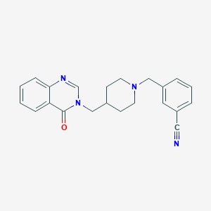 molecular formula C22H22N4O B2816117 3-({4-[(4-Oxo-3,4-dihydroquinazolin-3-yl)methyl]piperidin-1-yl}methyl)benzonitrile CAS No. 2380178-55-0