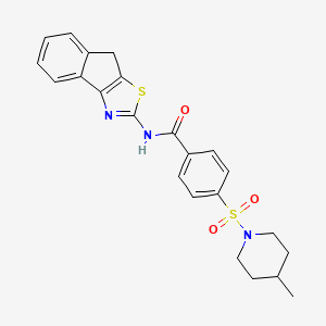 molecular formula C23H23N3O3S2 B2816118 N-(8H-indeno[1,2-d]thiazol-2-yl)-4-((4-methylpiperidin-1-yl)sulfonyl)benzamide CAS No. 442557-25-7