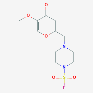 molecular formula C11H15FN2O5S B2816119 4-[(5-Methoxy-4-oxopyran-2-yl)methyl]piperazine-1-sulfonyl fluoride CAS No. 2361770-10-5