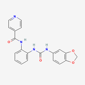 molecular formula C20H16N4O4 B2816129 N-(2-(3-(benzo[d][1,3]dioxol-5-yl)ureido)phenyl)isonicotinamide CAS No. 1207007-06-4