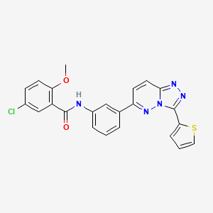 molecular formula C23H16ClN5O2S B2816131 5-氯-2-甲氧基-N-(3-(3-(噻吩-2-基)-[1,2,4]三唑并[4,3-b]吡啶-6-基)苯基)苯甲酰胺 CAS No. 891123-81-2