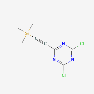 molecular formula C8H9Cl2N3Si B2816133 2-(4,6-Dichloro-1,3,5-triazin-2-yl)ethynyl-trimethylsilane CAS No. 38180-90-4