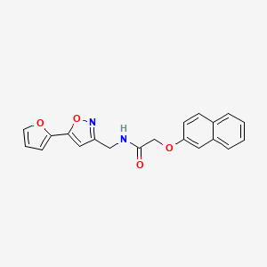 molecular formula C20H16N2O4 B2816145 N-((5-(呋喃-2-基)异噁唑-3-基)甲基)-2-(萘-2-基氧基)乙酰胺 CAS No. 1105241-25-5