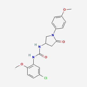 molecular formula C19H20ClN3O4 B2816157 1-(5-氯-2-甲氧基苯基)-3-[1-(4-甲氧基苯基)-5-氧代吡咯烷-3-基]脲 CAS No. 894031-63-1