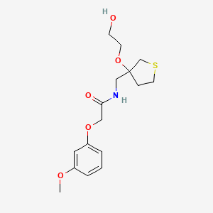 molecular formula C16H23NO5S B2816159 N-((3-(2-羟乙氧基)四氢噻吩-3-基)甲基)-2-(3-甲氧基苯氧基)乙酰胺 CAS No. 2319639-54-6