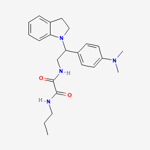 molecular formula C23H30N4O2 B2816166 N1-(2-(4-(dimethylamino)phenyl)-2-(indolin-1-yl)ethyl)-N2-propyloxalamide CAS No. 941958-94-7