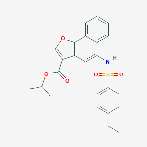 molecular formula C25H25NO5S B281617 Isopropyl 5-{[(4-ethylphenyl)sulfonyl]amino}-2-methylnaphtho[1,2-b]furan-3-carboxylate 
